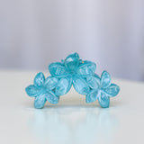 Frangpani Bouquet Hair Claw Clip Teal