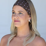 Polkadot Headband Brown