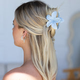 Frangpani Hair Claw Clip Light Blue