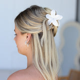 Frangpani Hair Claw Clip White