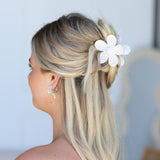 Daisy Hair Claw Clip White