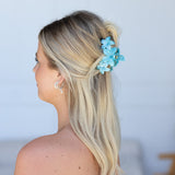 Frangpani Bouquet Hair Claw Clip Teal