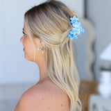 Frangpani Bouquet Hair Claw Clip Light Blue