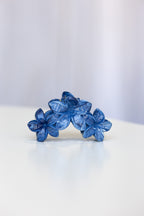 Frangpani Bouquet Hair Claw Clip Dark Blue