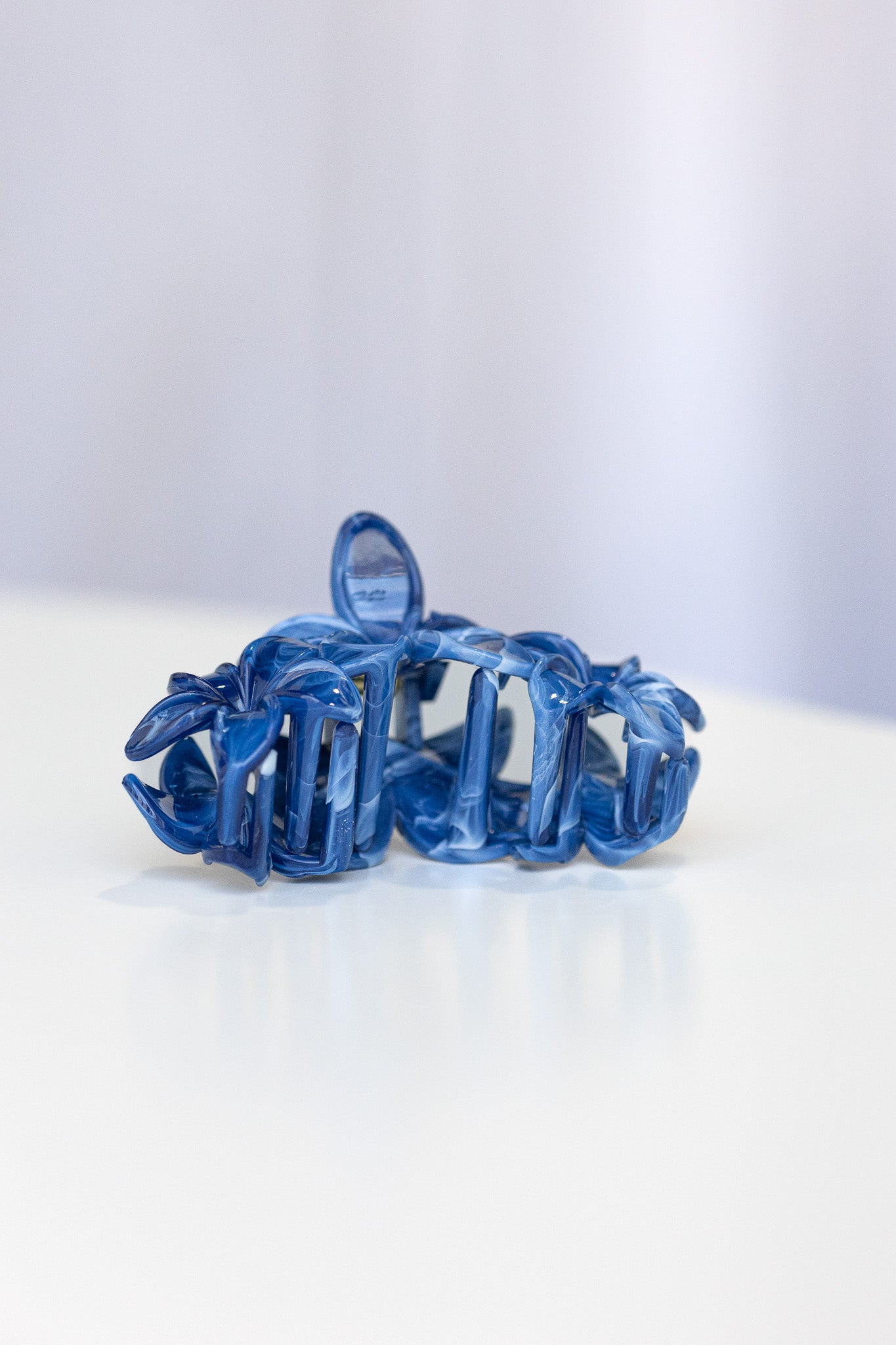 Frangpani Bouquet Hair Claw Clip Dark Blue