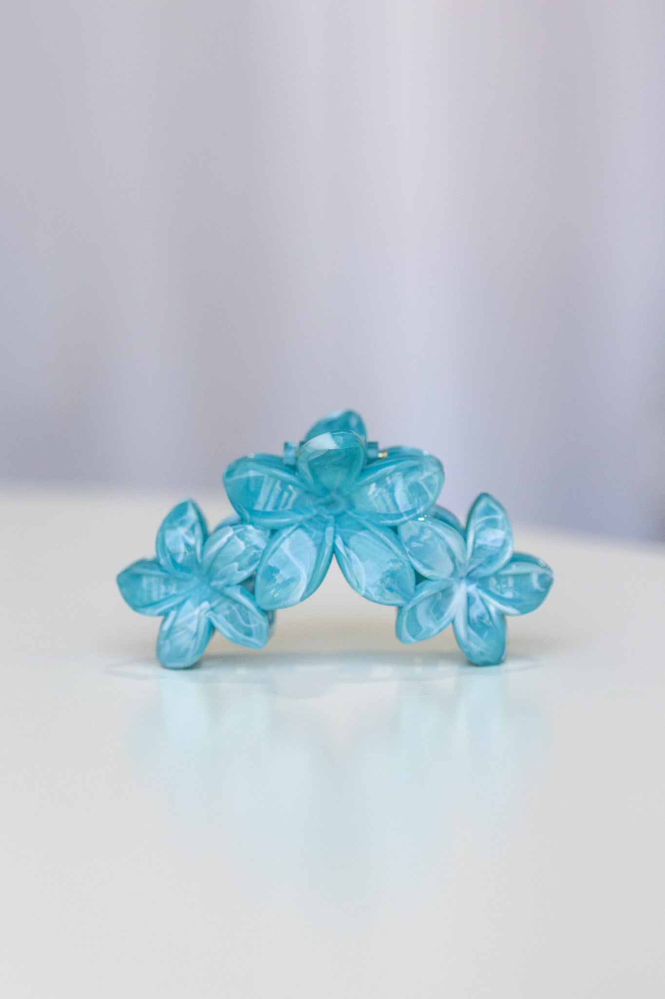 Frangpani Bouquet Hair Claw Clip Teal