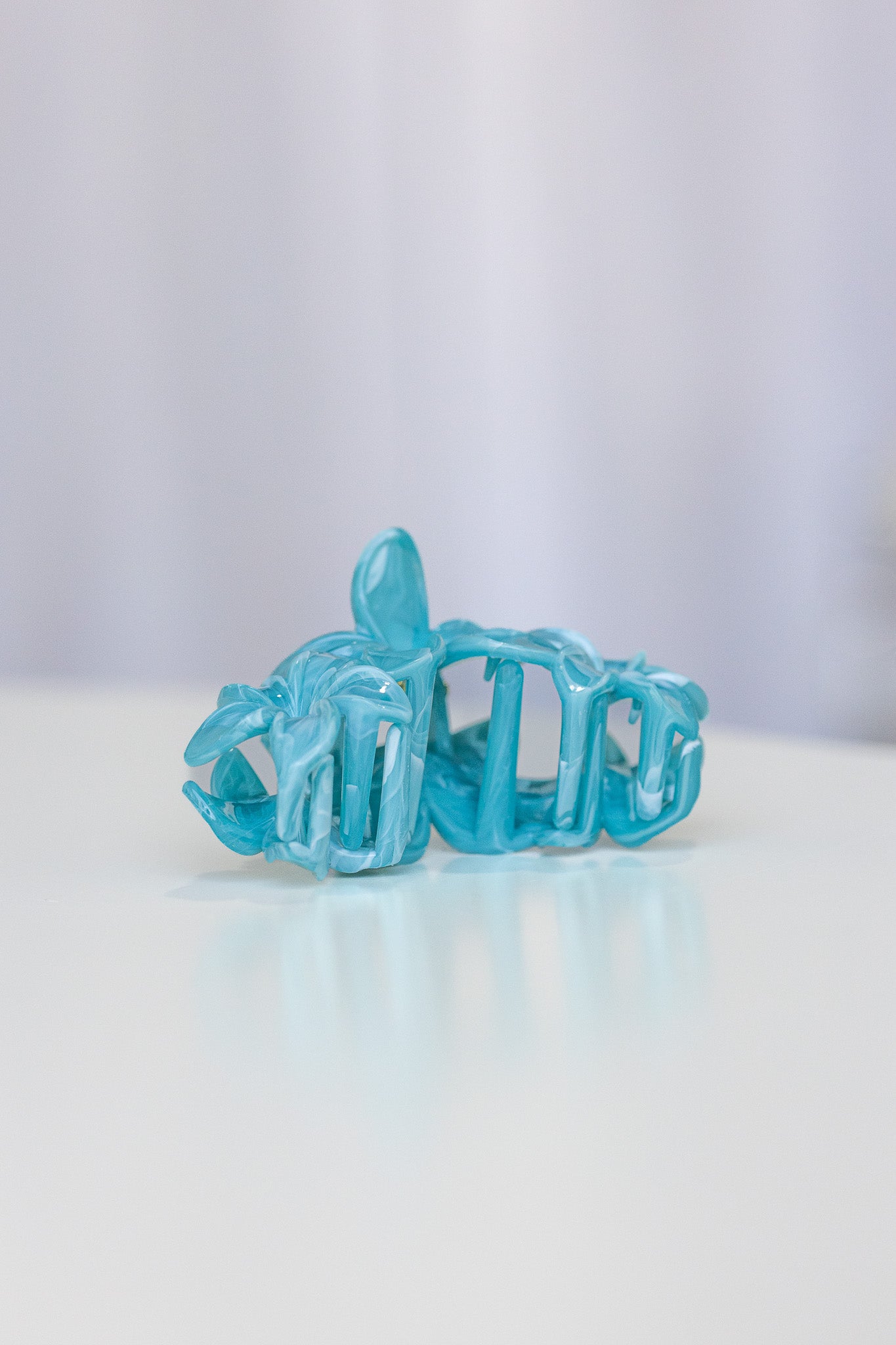 Frangpani Bouquet Hair Claw Clip Teal
