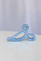 Ribbon Bow Hair Claw Clip Light Blue