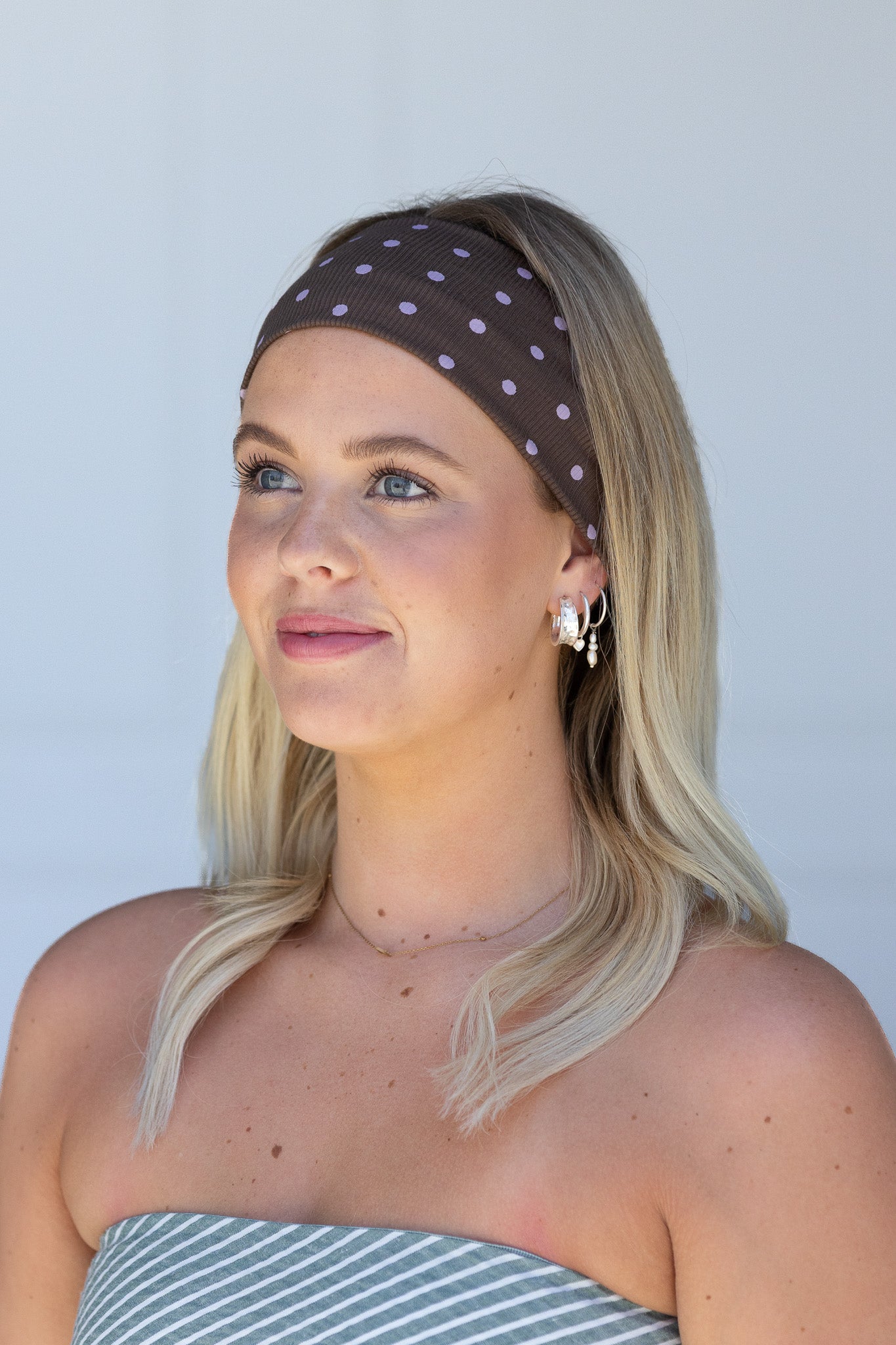 Polkadot Headband Brown