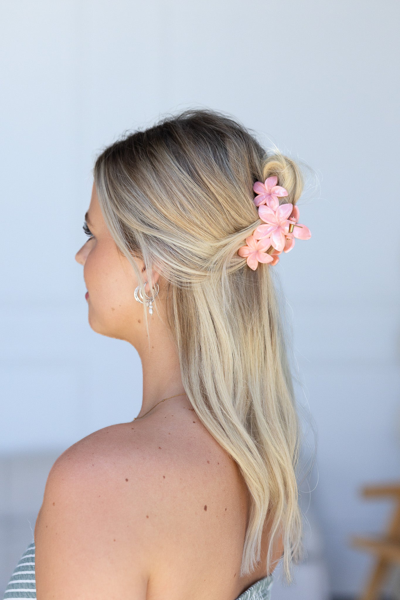 Frangpani Bouquet Hair Claw Clip Orange