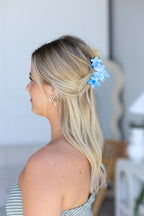 Frangpani Bouquet Hair Claw Clip Light Blue