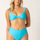 Wategos Bikini Top in Lagoon – Blue Apparel Closer Shot