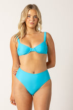 Wategos Bikini Top in Lagoon – Blue Apparel Closer Shot